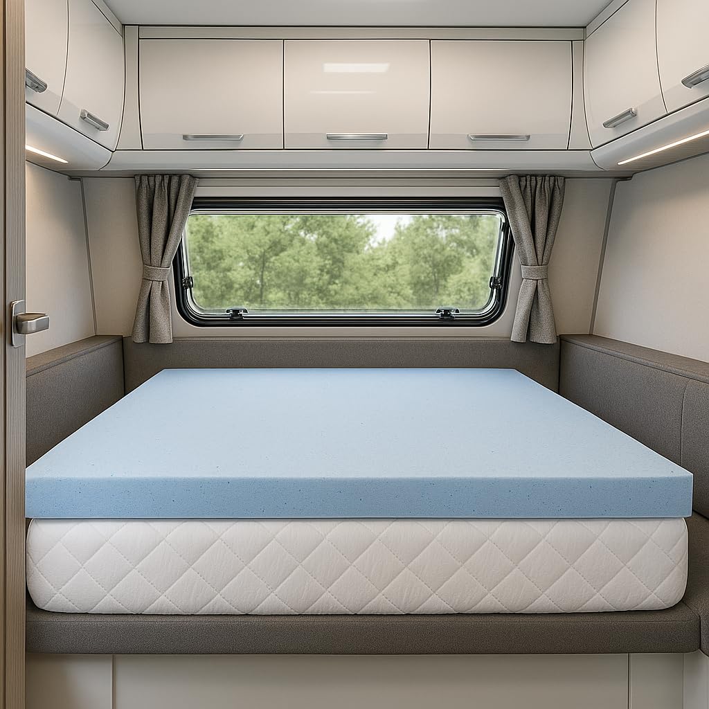 Lounj 2 Inch RV Gel Memory Foam Mattress Topper, Bunk (30x75)
