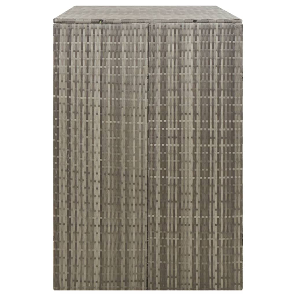 Cache Poubelle Extérieur Double, Abri Rangement de Poubelle Double Gris 140x80x117 cm Résine tressée