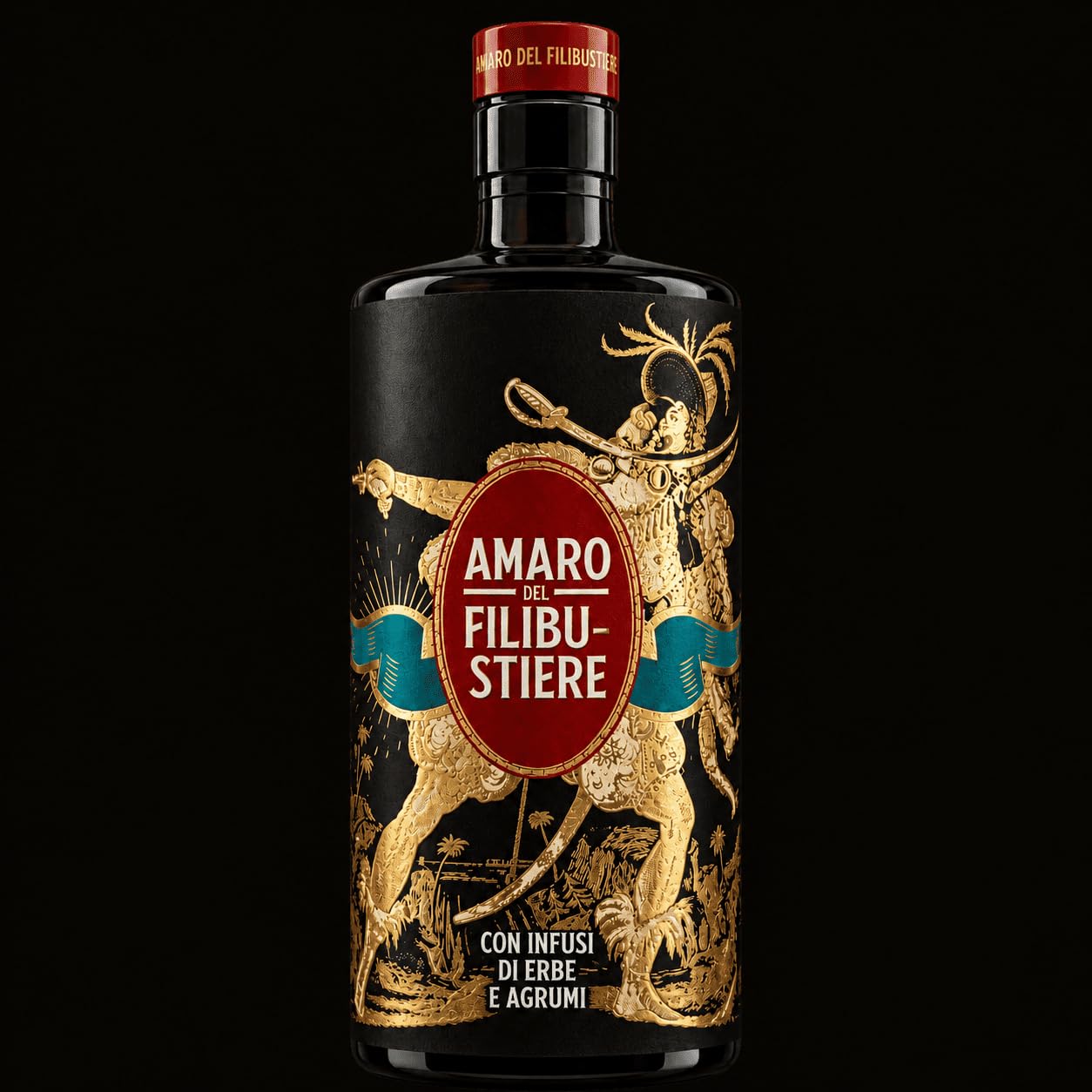 Amaro del Filibustiere – Amaro Artigianale Italiano alle Erbe e Agrumi – Liquore 30,2% Vol – Bottiglia 70 cl