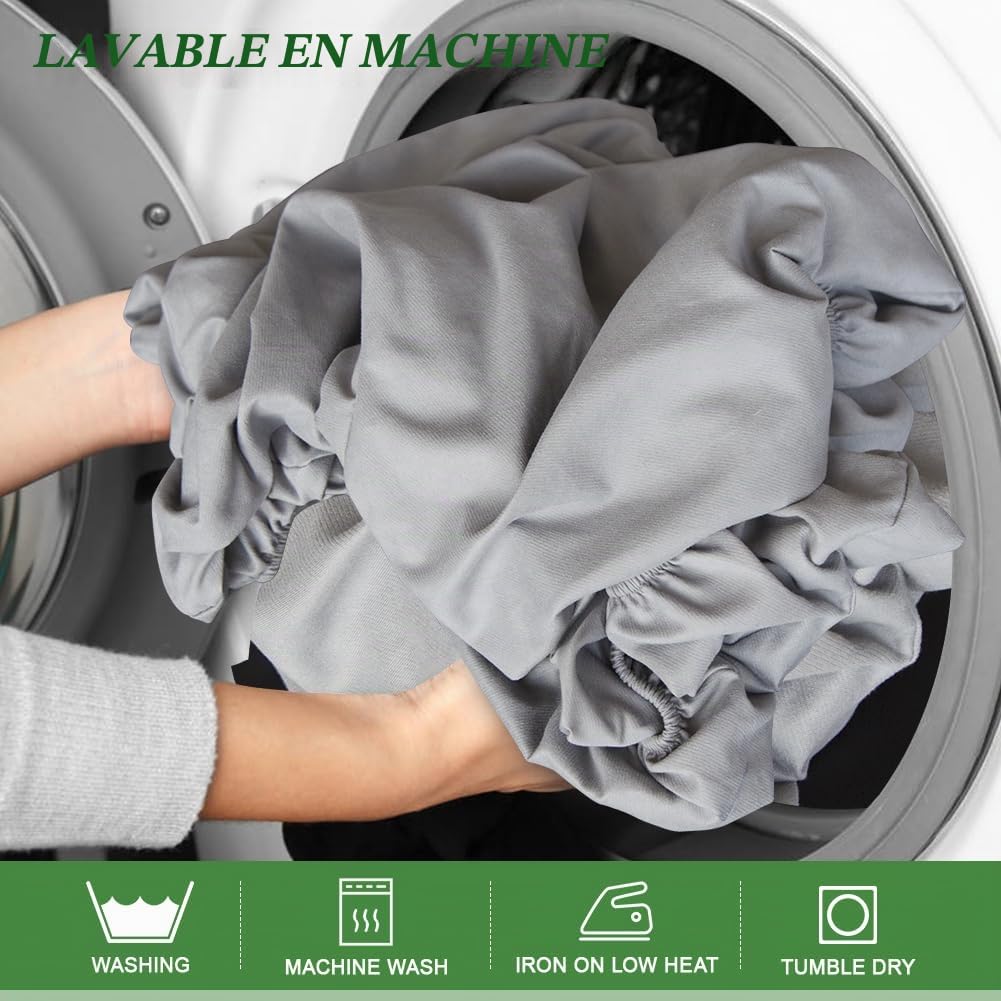 Drap Housse Table de Massage avec Trou de Visage 70 x 190cm Imperméable Résistant à l'Huile Lavable Gris