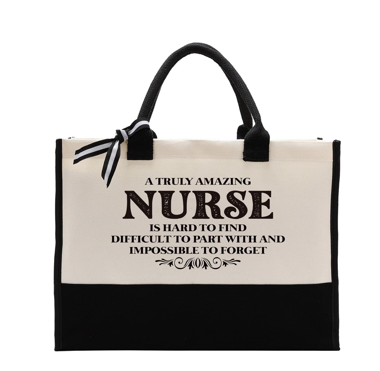 Cotton Canvas Tote - Women's Gift, Nurse & Beach Bag, Thank You Present