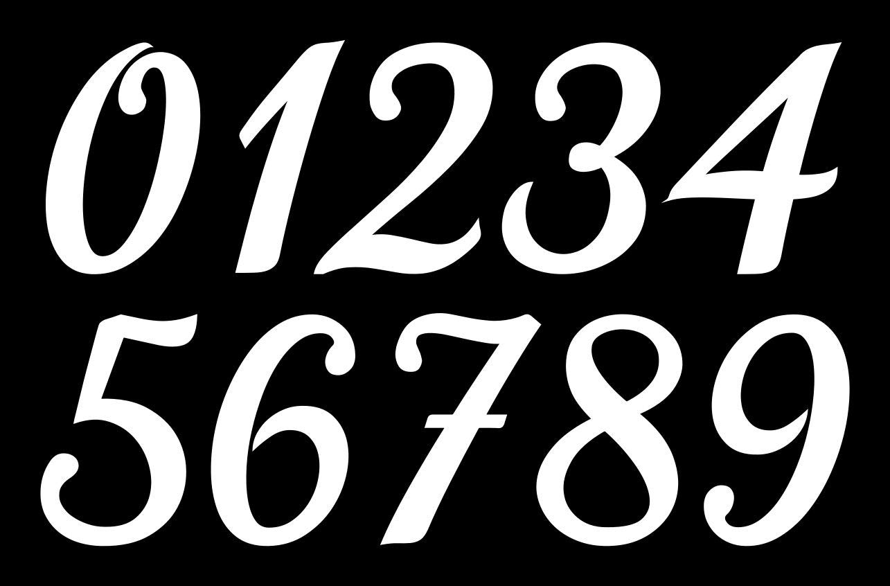 Amazon.com: Calligraphy Die Cut Numbers - Vinyl Decals Stickers