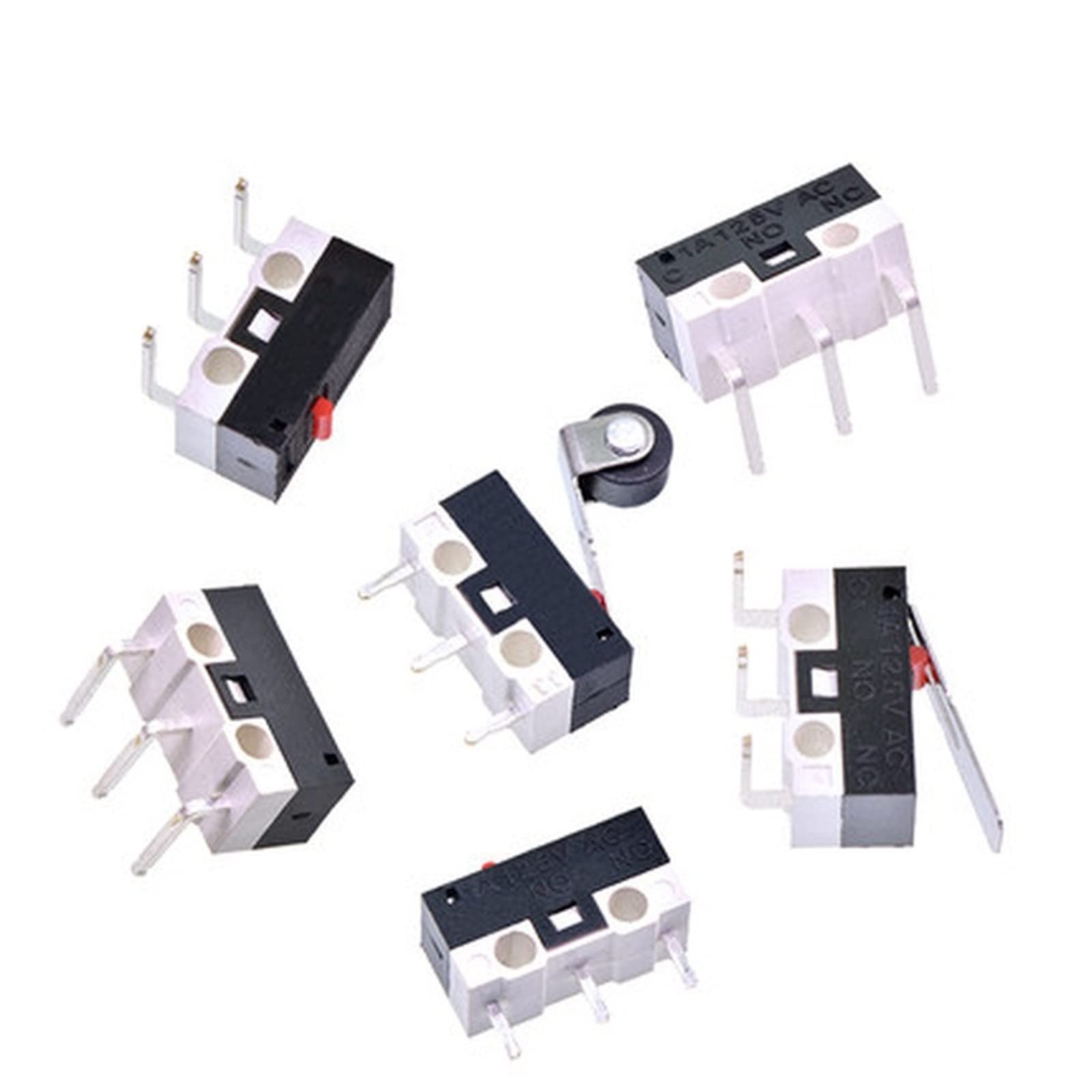 FQJYXWEWL Replacement Parts 5Pcs Micro Limit Switch Momentary Push Button Switch 1A 125V AC Mouse Switch 3Pins Long Handle Roller Lever Arm SPDT 12 * 6 * 6mm