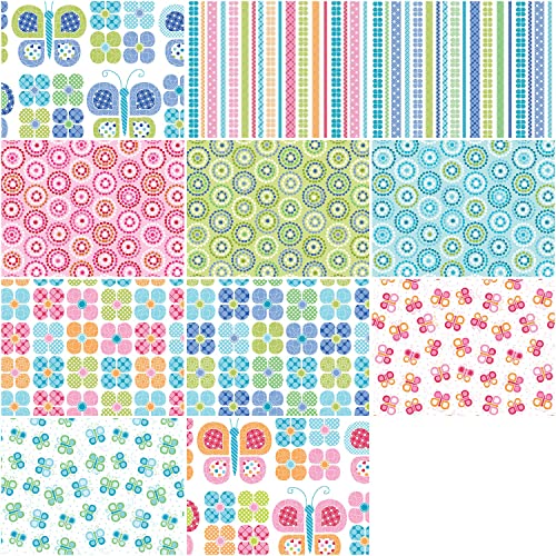 Benartex Fabrics Daisy Up Charm Squares Five By Five Inch Squares #TOP1
