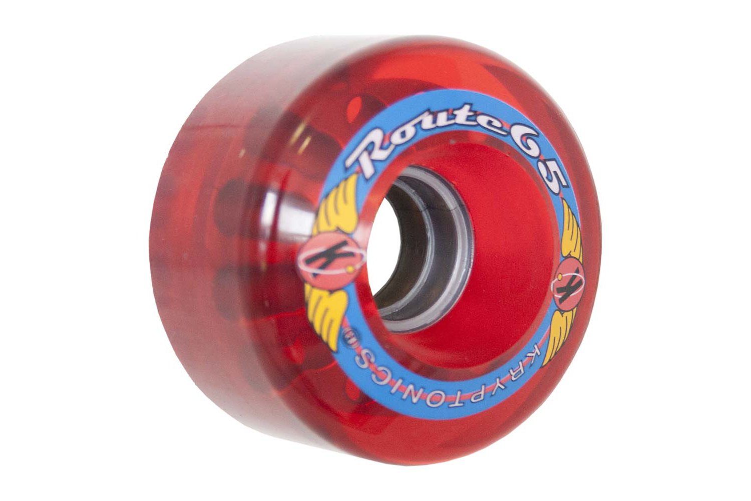 Kryptonics Unisex Adult Apos Route, Red/Transparent Scooter, 65 mm