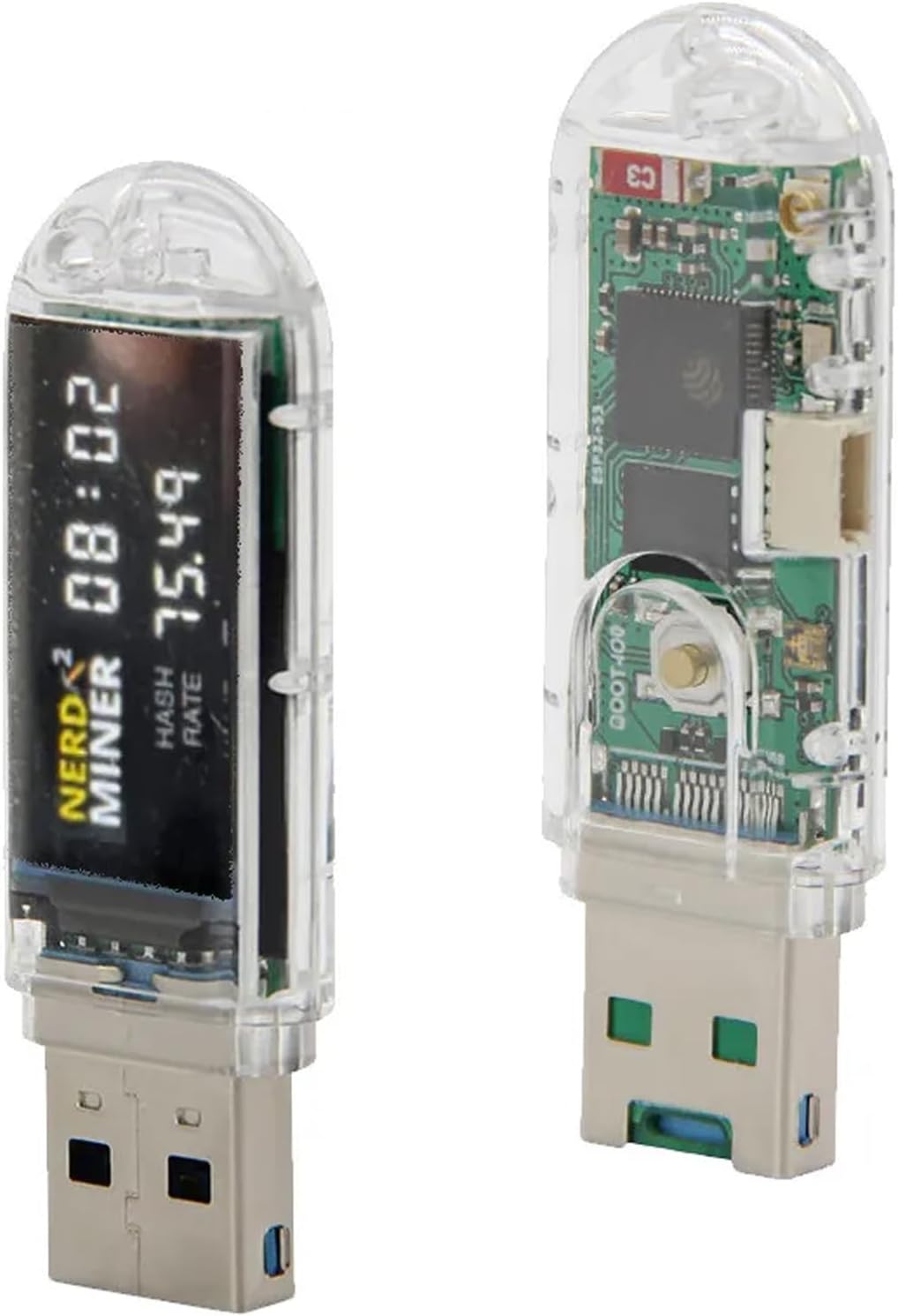 NerdMiner Bitcoins Miner V2 USB 75KH 1W T-Display S3 Mini Bitcoin Solo Lottery Miner Win 3.125 BTC with Low Power Consumption