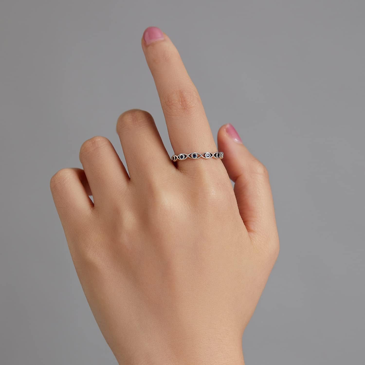 Rings Evil Eyes Rings for Women Men 925 Sterling Silver Personalized Rings Paved with Cubic zirconia Stackable Multiple Color Sizes Band Ring - Image 4