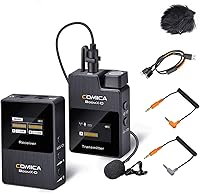 Vista 1 de COMICA BoomX-D1 2.4G Micrófono inalámbrico compacto de solapa con 1 transmisor y 1 receptor, micrófono Lav para teléfono inteligente, cámara