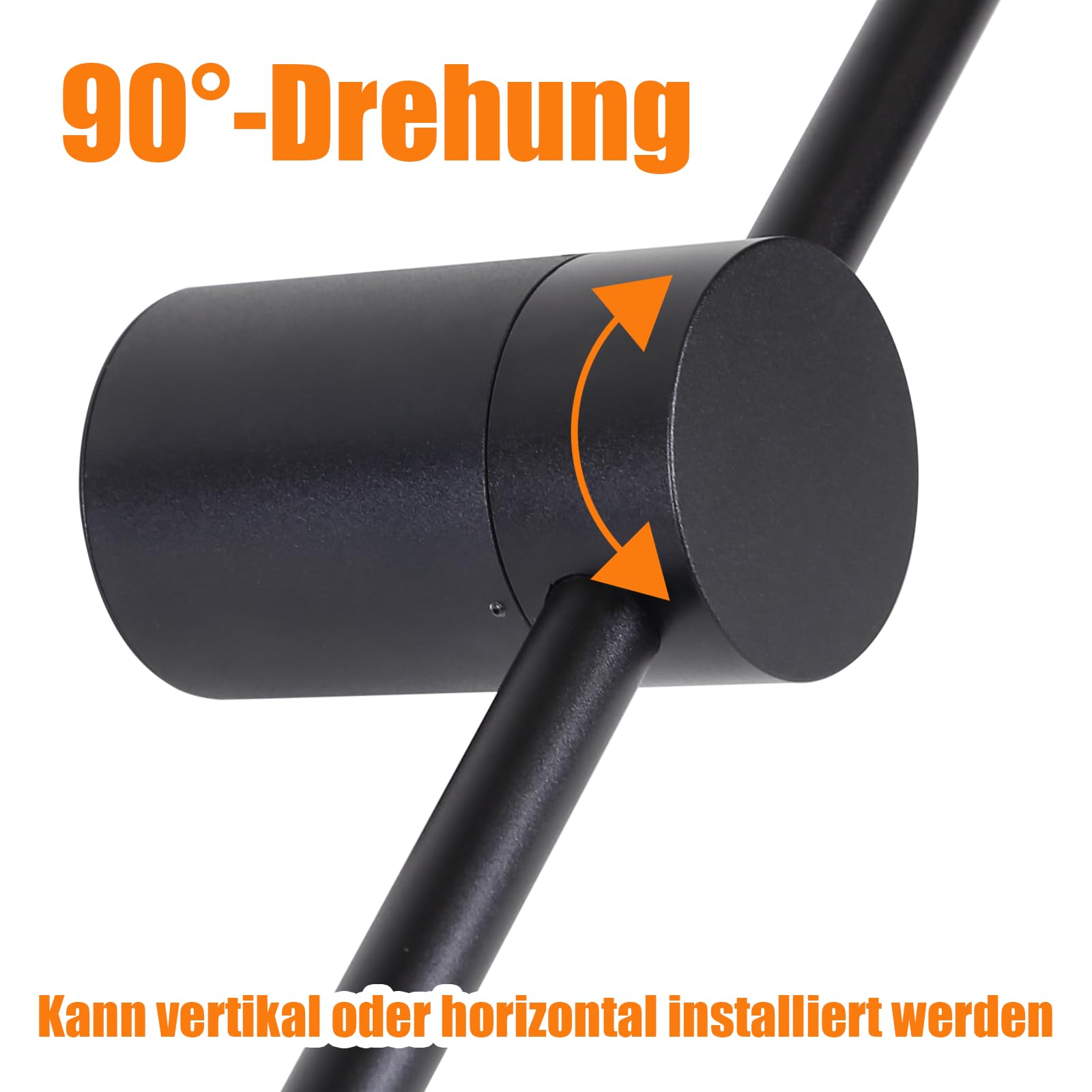 ZMH Lampada da parete a LED per interni - Lampada da corridoio nera lunga 100 cm, design moderno, lampada da camera da letto, bianco caldo 3000K, lampada da cucina per corridoio, letto