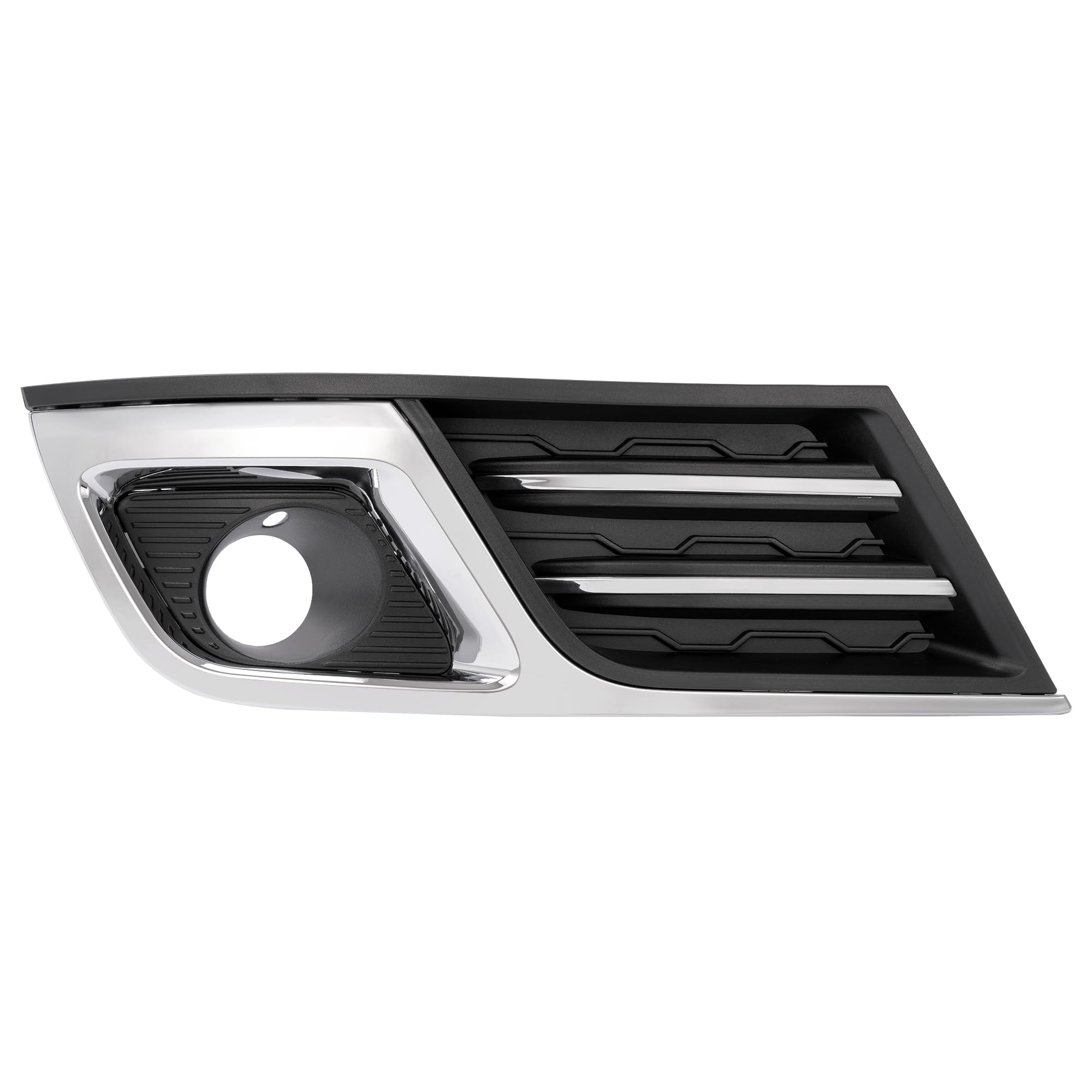 HECASA Right Fog Light Bezel Compatible with 2013-2017 Chevy Chevrolet Traverse Replacement for GM1039150 22817941 Front Bumper Driving Fog Lamp Cover w/Silvery Trim Molding - Passenger Side