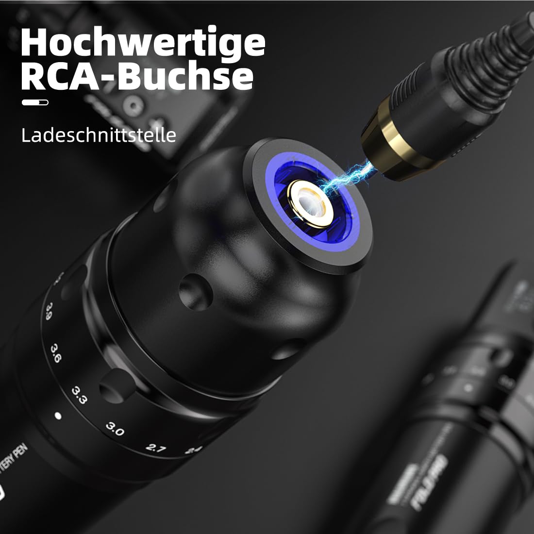 Dragonhawk Tattoo Maschine Set Fold Pro Kabelloser Tattoo Maschine Gun with 2 Batteries mit 7 Hübe 2.4-4.2mm 20 Stück Tattoo Nadeln für Linien und Sharding