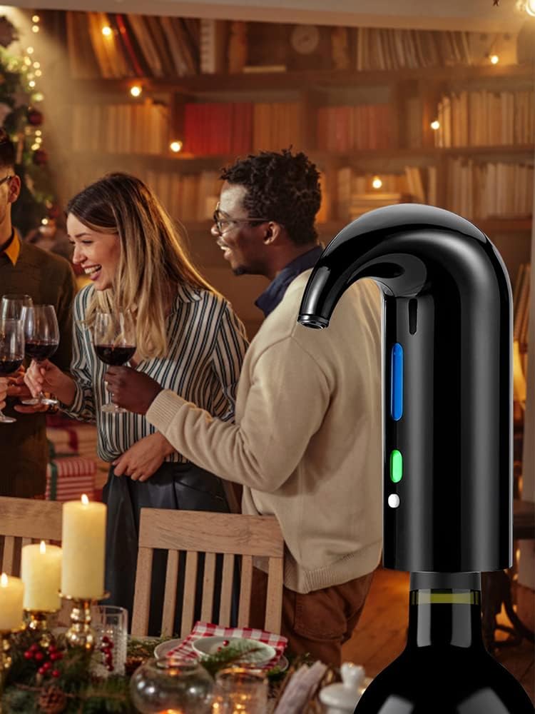 Aérateur de vin électrique – Bec verseur automatique rechargeable par USB pour une meilleure oxydation – Pompe à décanter portable