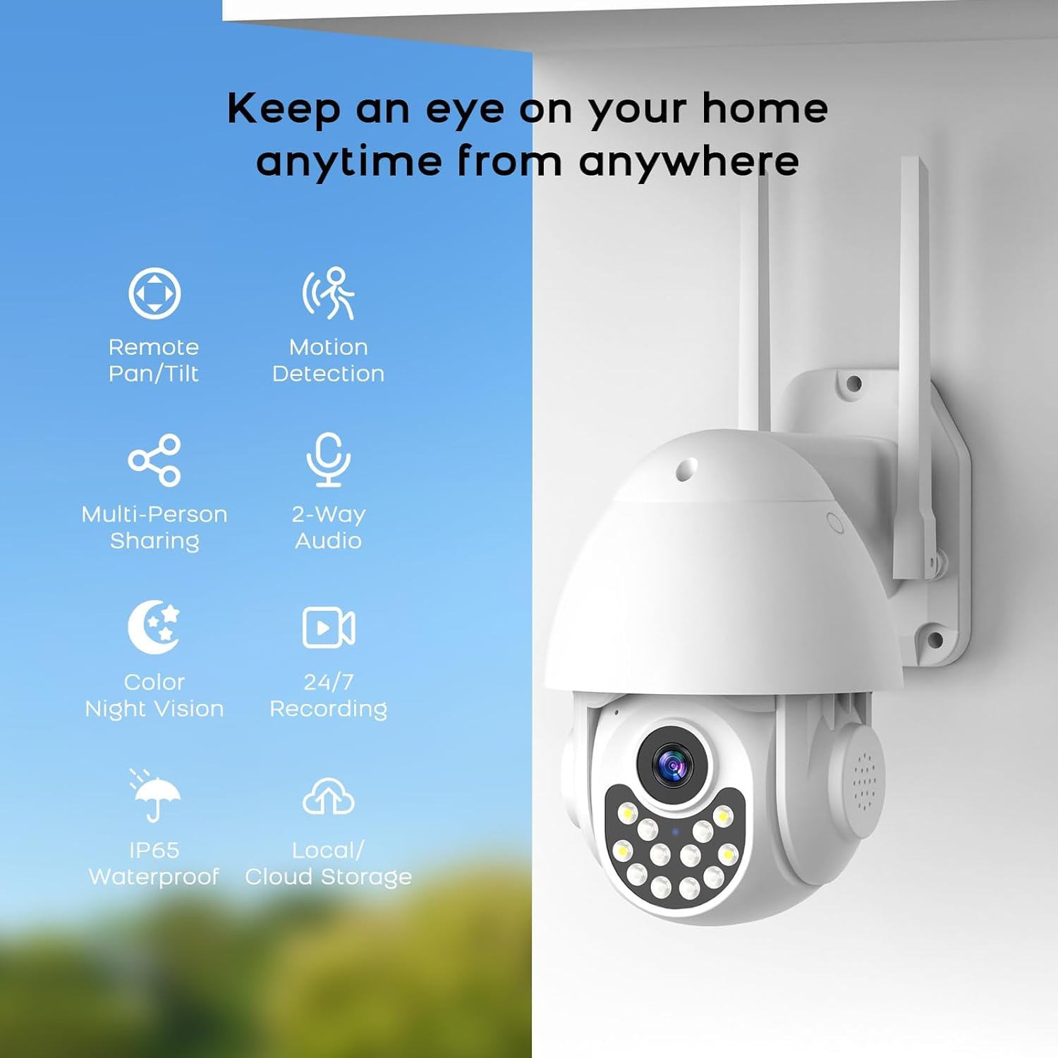4G/WLAN Alarmanlage Haus mit Außenkamera, Sicherheitssystem für Haus mit Sirene, PIR-Bewegungsmeldern, Fenster-/Türsensor, Fernbedienungen, Kompatibel mit Google Assistant (25 Stück)