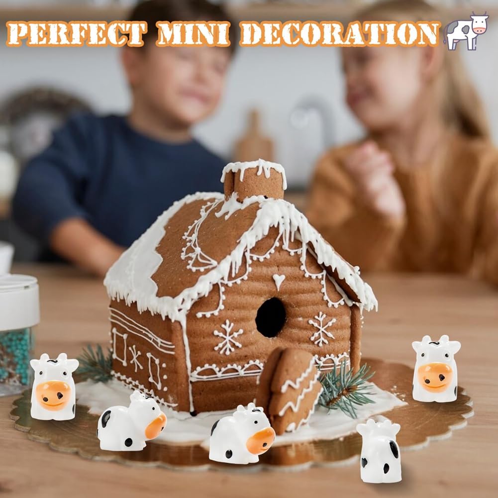 100 Pcs Mini Vache Figurines Résine Vache Miniature Animaux Figurines Fée Jardin Miniature Mousse Paysage DIY Artisanat Facile à Utiliser