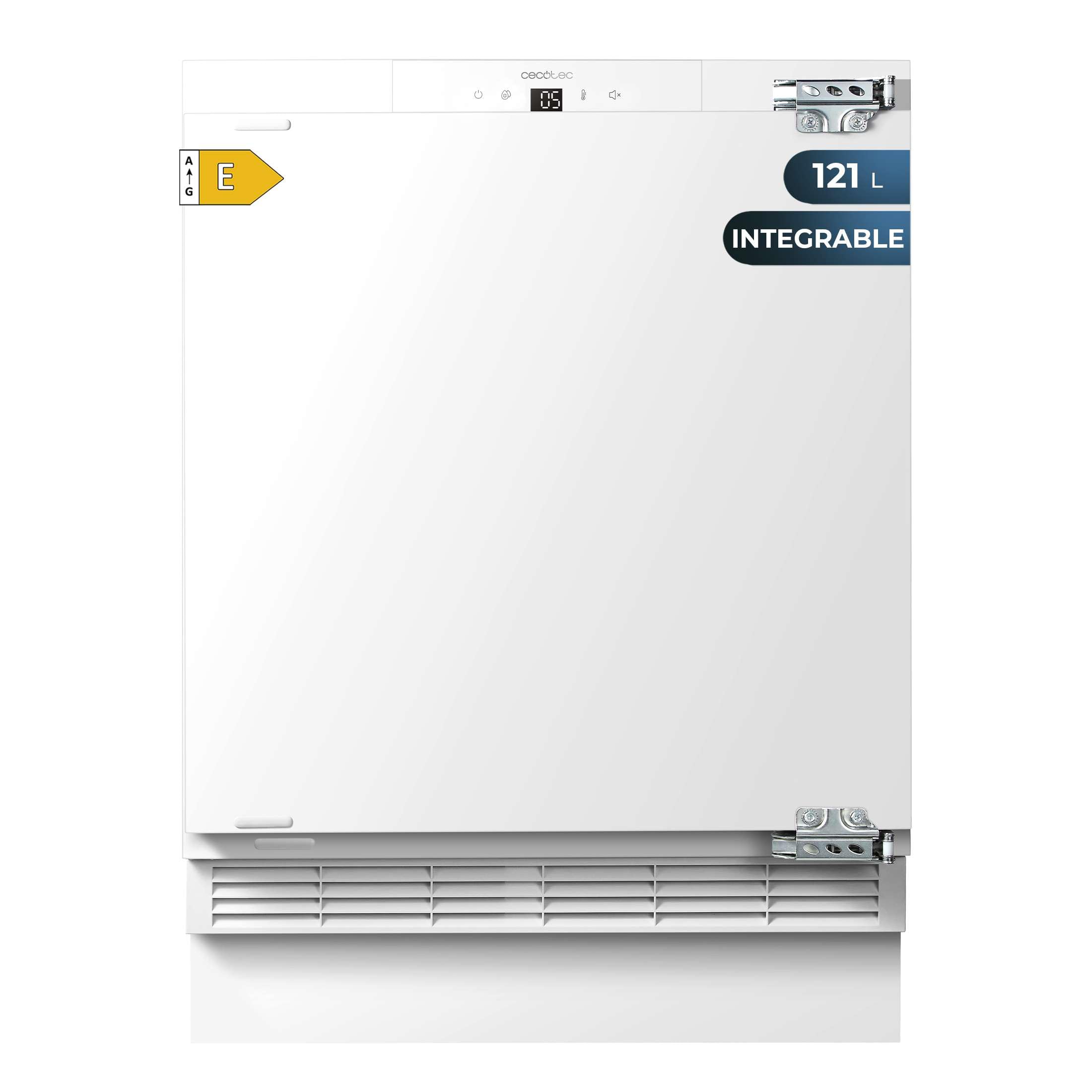 Cecotec Mini Nevera Integrable de 121 L Bolero CoolMarket TT BI 121 White E. Altura 81,8 cm y 59,5 cm de Ancho, Cajón Congelador, Fast Freezing, Puerta Reversible, Temperatura Regulable, Blanco