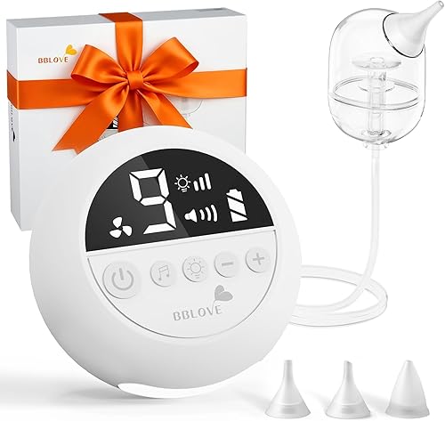 Aspirador nasal para bebé, succión nasal eléctrica de grado hospitalario para bebé con 9 niveles de succión, chupón de nariz para bebé con luz