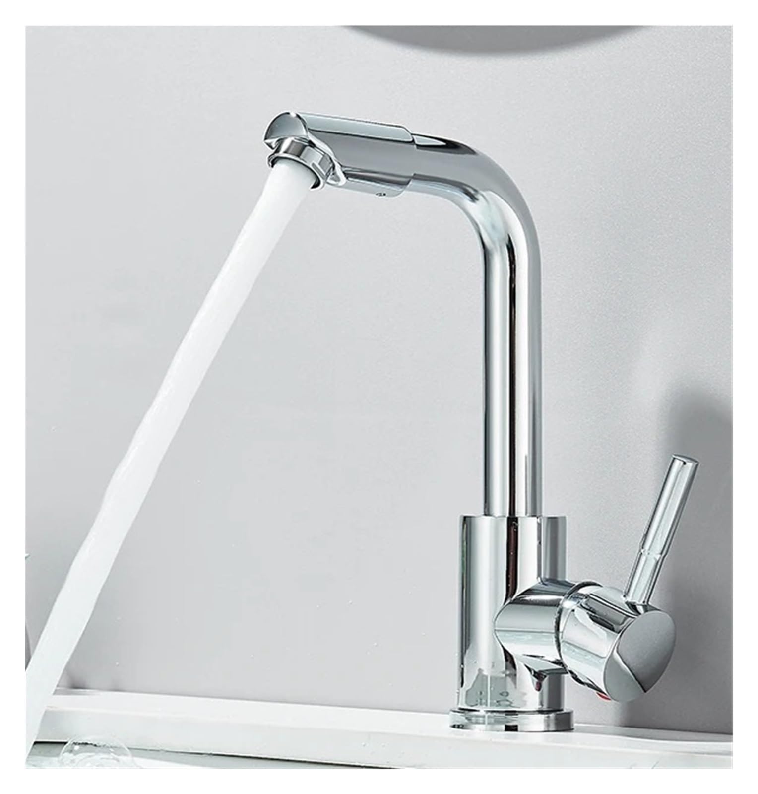 Robinet salle de bains zinc chromé mitigeur eau chaude et froide fluide