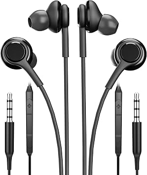 3.5mm Wired Headphone2pack Headset with Microphone Computer PC Laptop Gaming Jack Earbud Video Game Headset in Ear Phone Compatible for Galaxy S10 Kid for School Chromebook Auriculare I