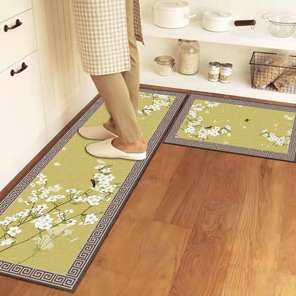 HBJWOV Anti-Slip Kitchen Floor Mat Rug Bath Long Strip Absorb Oil Doormat Balcony Living Room Household Carpet(D,50x180cm)