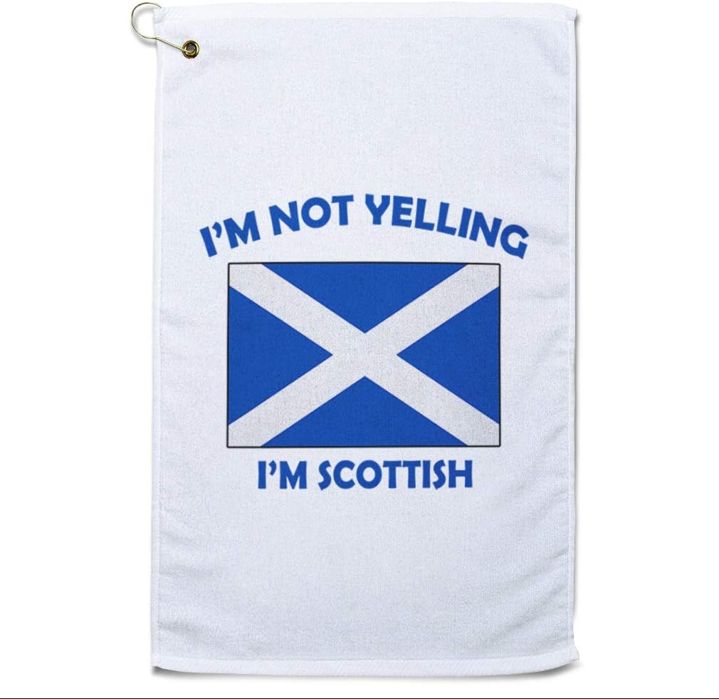 Custom Golf Towel I'm Not Yelling I Am Scottish Scotland Countries Cotton