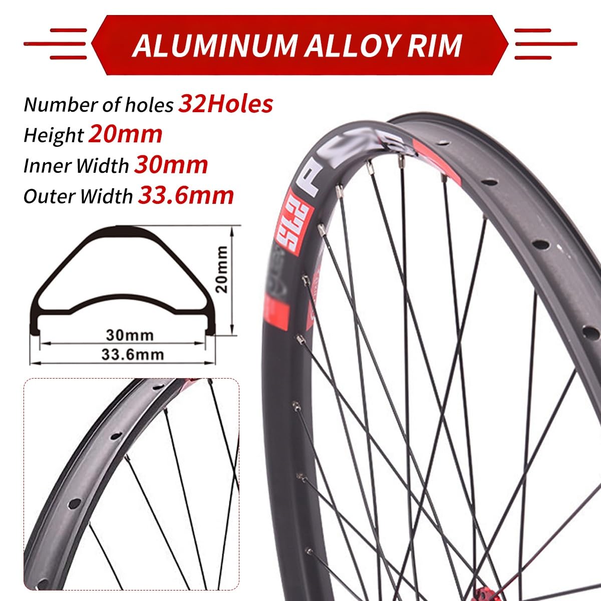 MTB Laufradsatz 26/27.5/29Zoll Steckachse Fahrradrad Scheibenbremse MS-Nabe | 15x100/12x142mm Mountainbike Vorder- Und Hinterrad Aluminium Felgen Mit 7-12 Gang