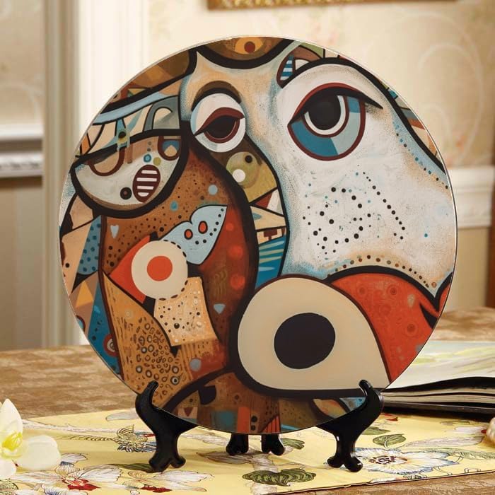Vintage car 10-inch Ceramic Plate for Wall Display or Tabletop, with Stand & Hook DP-307860276