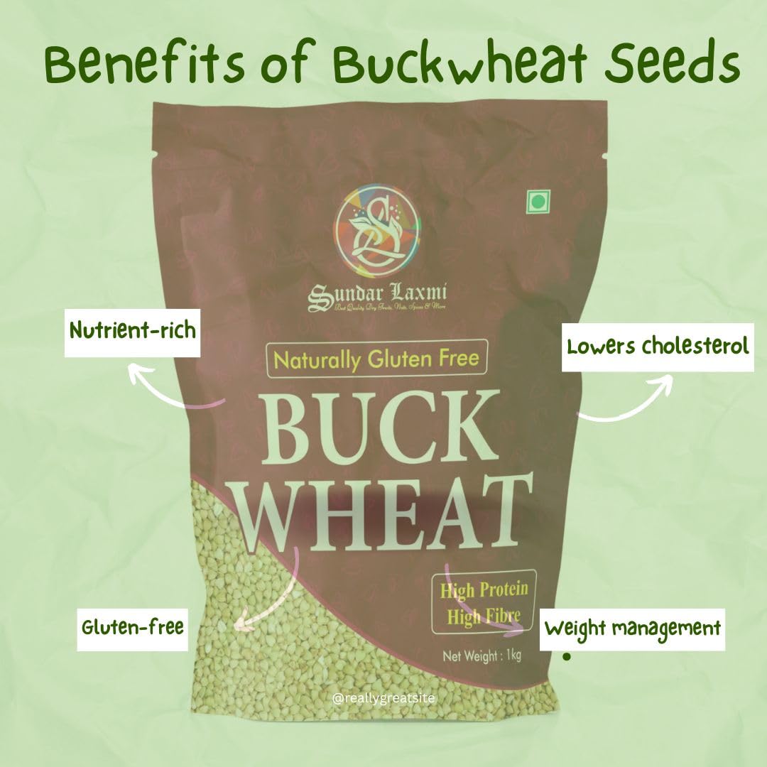 SundarLaxmi Buckwheat Seeds - 2Kg Pack | Kuttu Giri | Hulled, Gluten Free Buckwheat Millet | High in Plant Protein & Fibre | Kuttu Giri Whole Grain Grind To Make Flour - Image 3 thumbnail