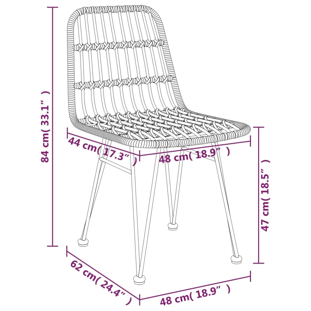 Générique 2 Gartenstühle, Schwarz, 48 x 62 x 84 cm, PE-Rattan