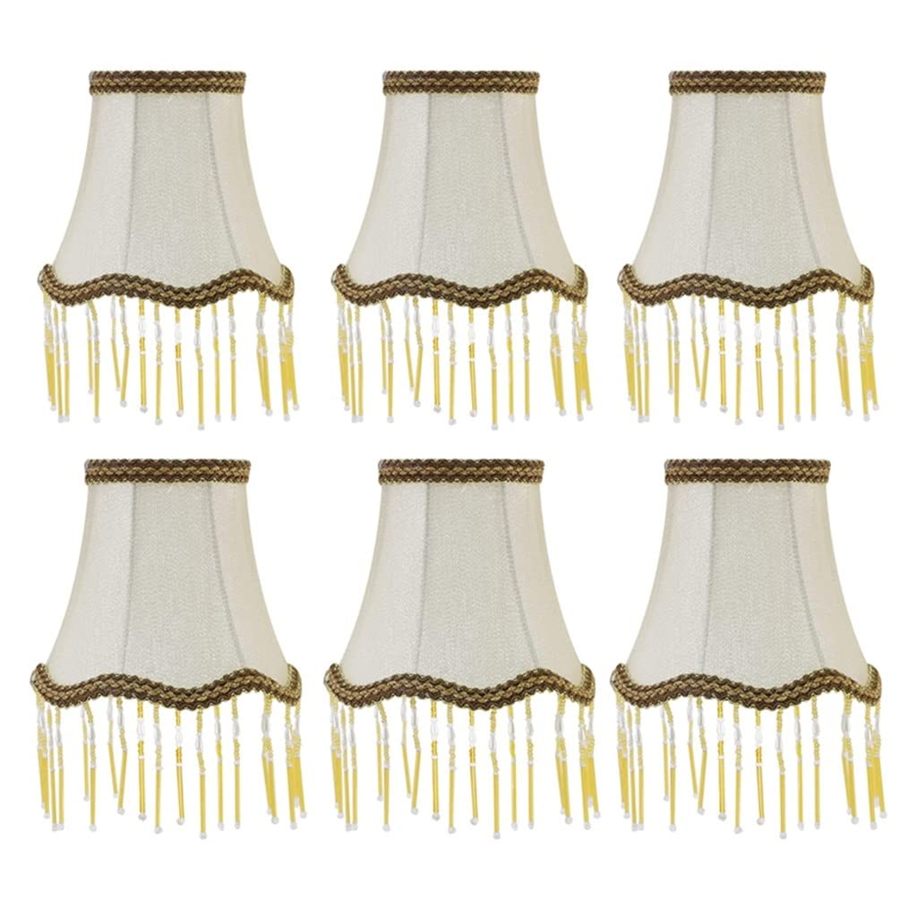 CWCQGH Candle Chandelier Lampshade Set of 6 Clip on Drop Light Lampshade Wall Lamp Fabric Light Shade