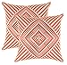 TreeWool - Pack de 2 - Caleidoscopio Acento Decorativo Fundas de cojín, 100% Algodón (60 x 60 cm, Naranja)