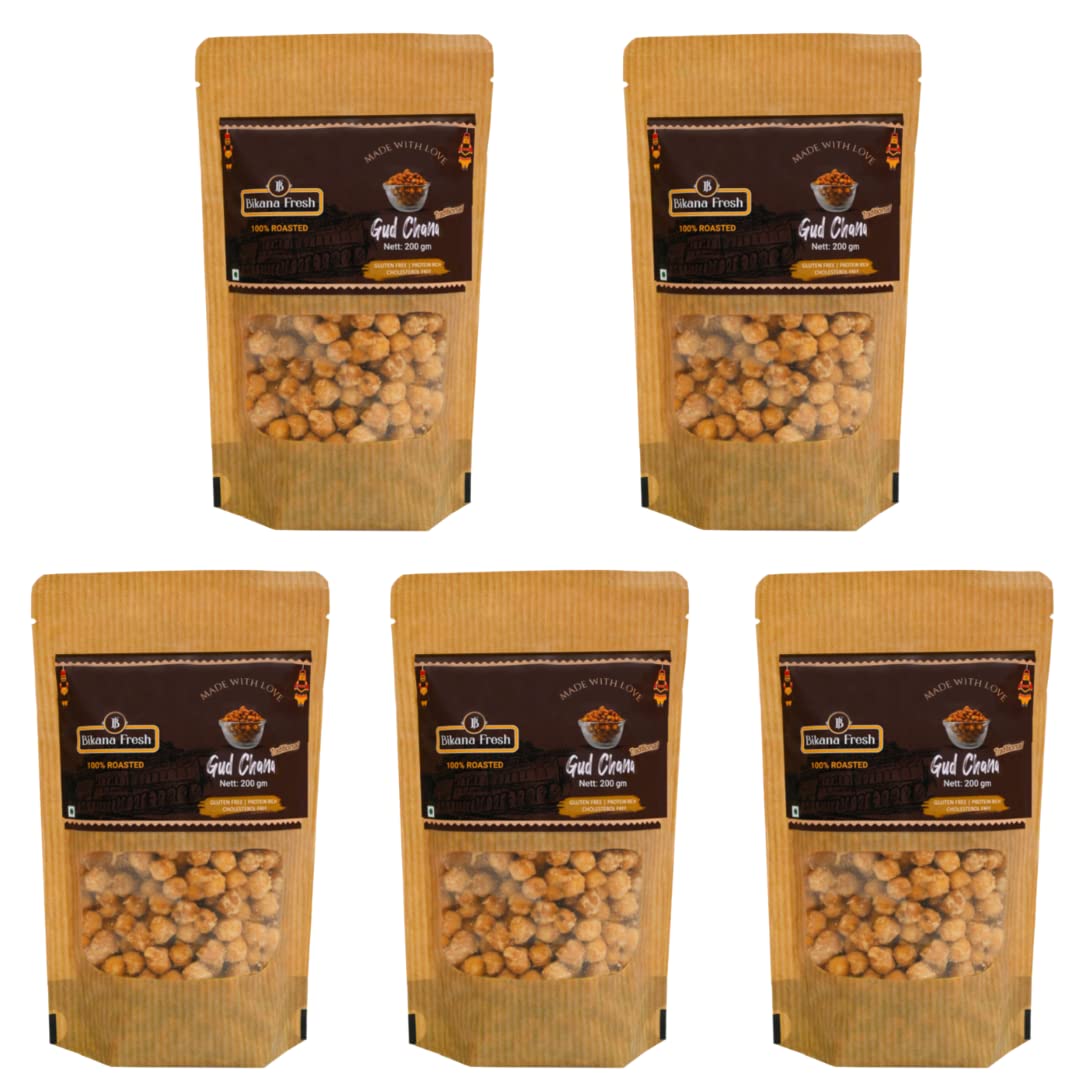 Bikana Fresh Gur Chana,1000 gm (Pack Of 5-200 gm Each) | Jaggery Chana - Deliciously Roasted Chana Coated in Jaggery | Healthy Jaggery Chana Shots (B09VFNN3HC) Amazon Price History, Amazon Price Tracker