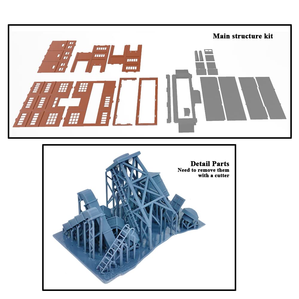 Outland Models Grande fabbrica di layout della ferrovia con il bacino di carico interno scala 1:87 HO