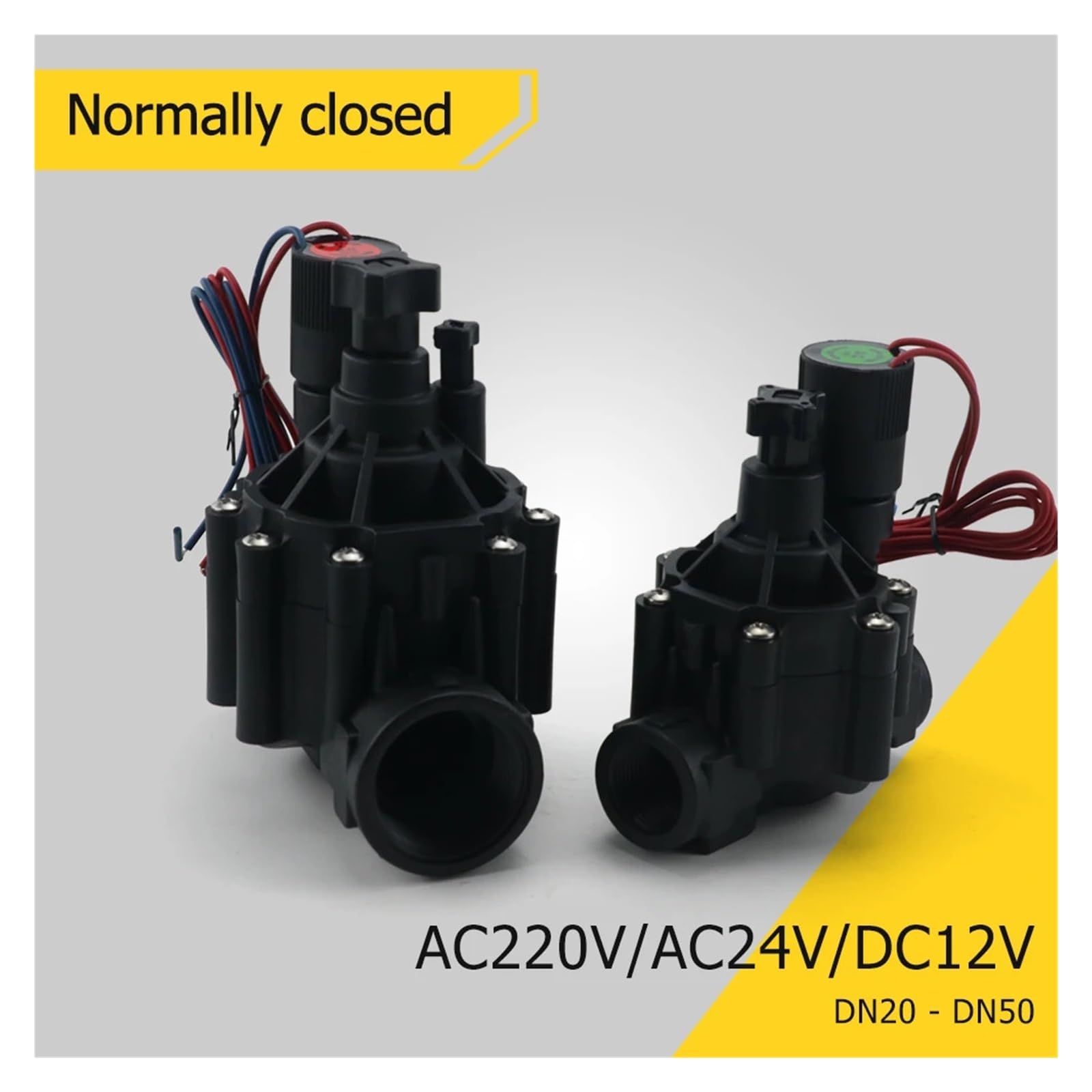 1/2" 3/4" 1" 2" Normalerweise geschlossenes Magnetventil Wasser-Nylon-Ventil DN32 DN40 for Bauernhof-Garten-Landschaftsbewässerung Empfindliche Reaktion(3/4",AC24V)