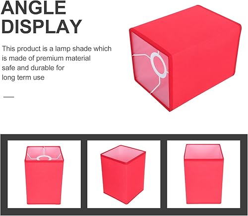 Miniatura 9 de Lámpara de estilo europeo Pantalla de tela Pantalla cuadrada de arpillera Cubierta de luz Accesorio para mesa Lámpara de pie de mesita de noche