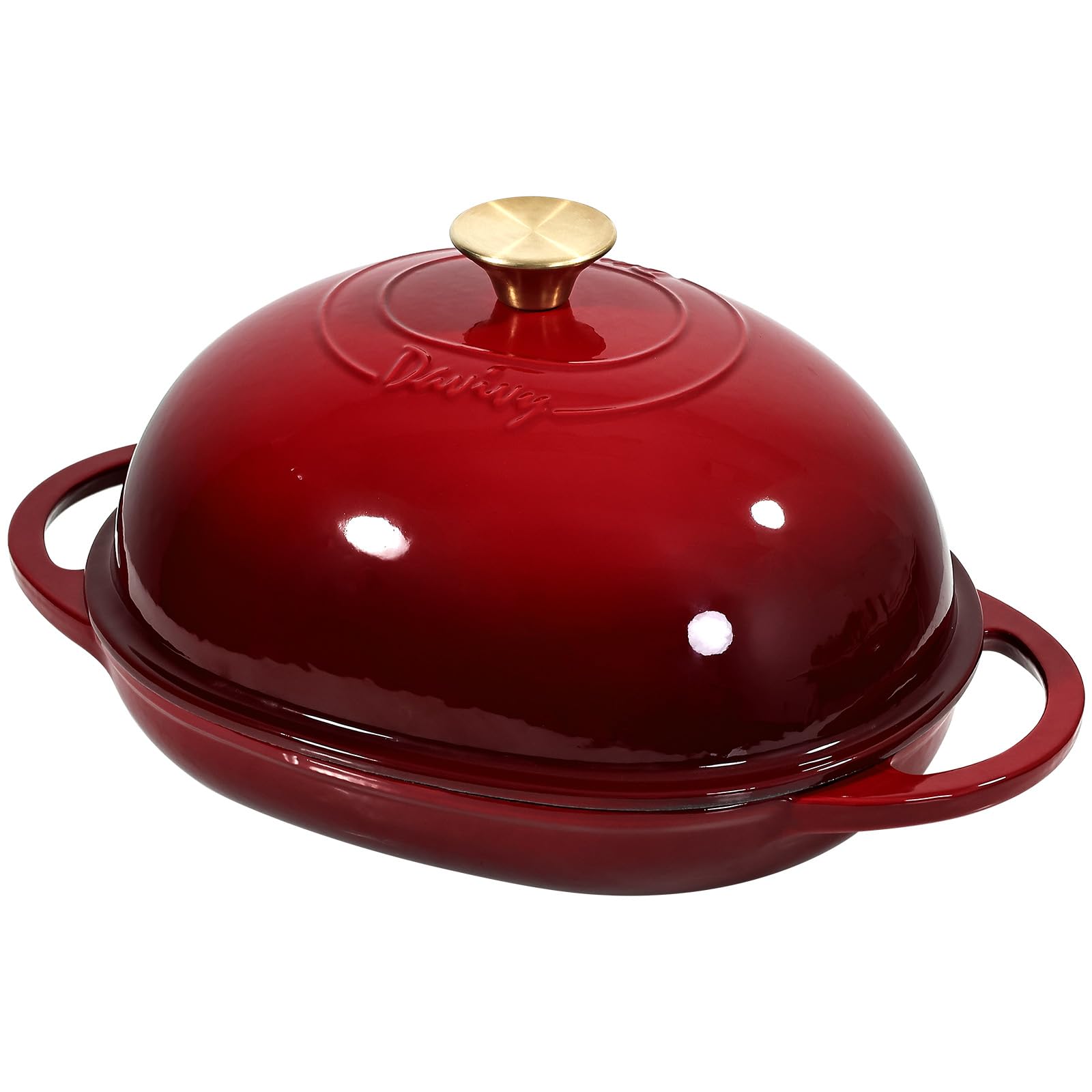 Davivy 5.5L Oval Dutch Oven for Sourdough Bread, 8.7" x 11" Cast Iron Pot