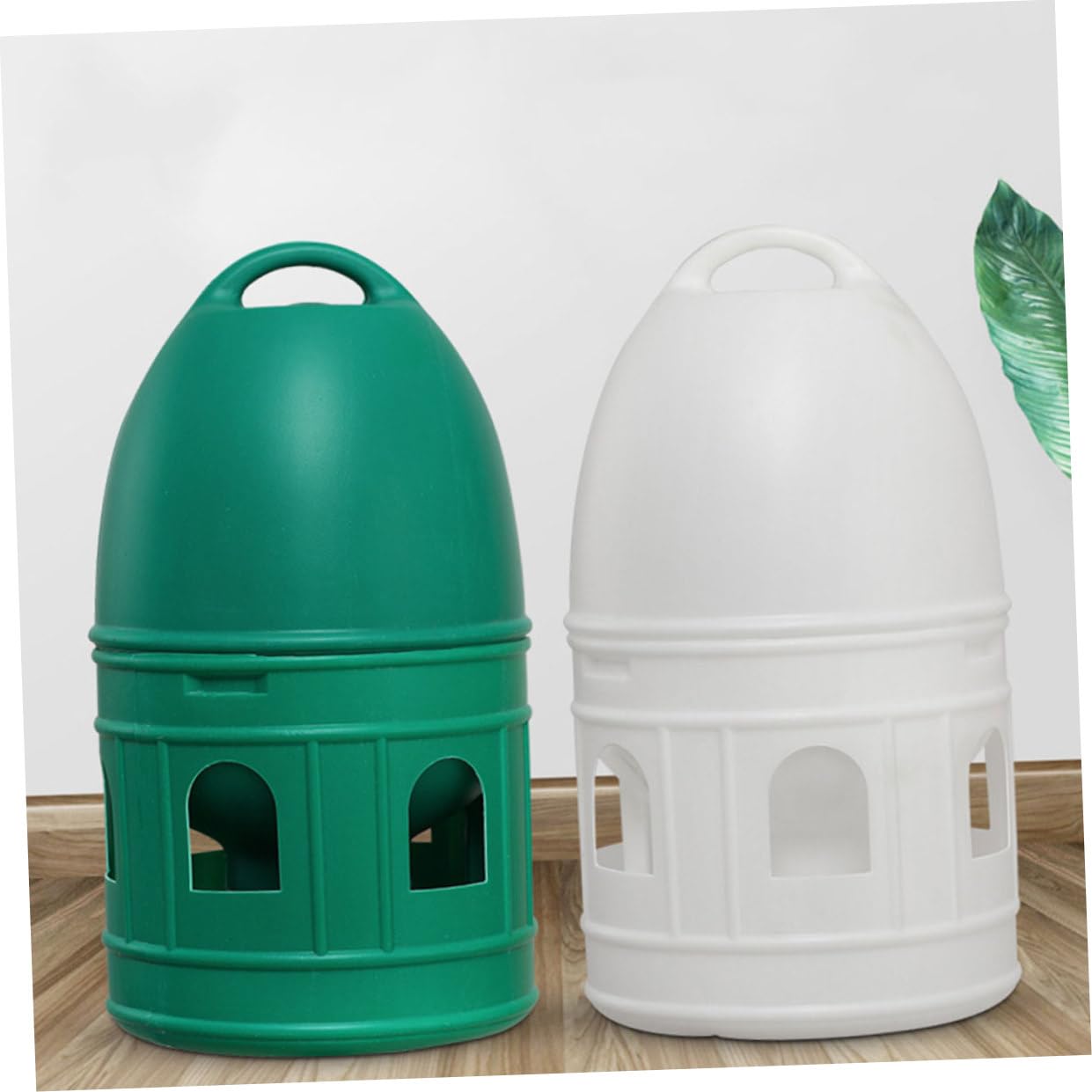Abreuvoir à Oiseaux Rond Vert 10 L en Plastique, Démontable | Pratique et Facile à Nettoyer, pour Pigeon et Volière Familiale, Accessoire Cage Oiseaux