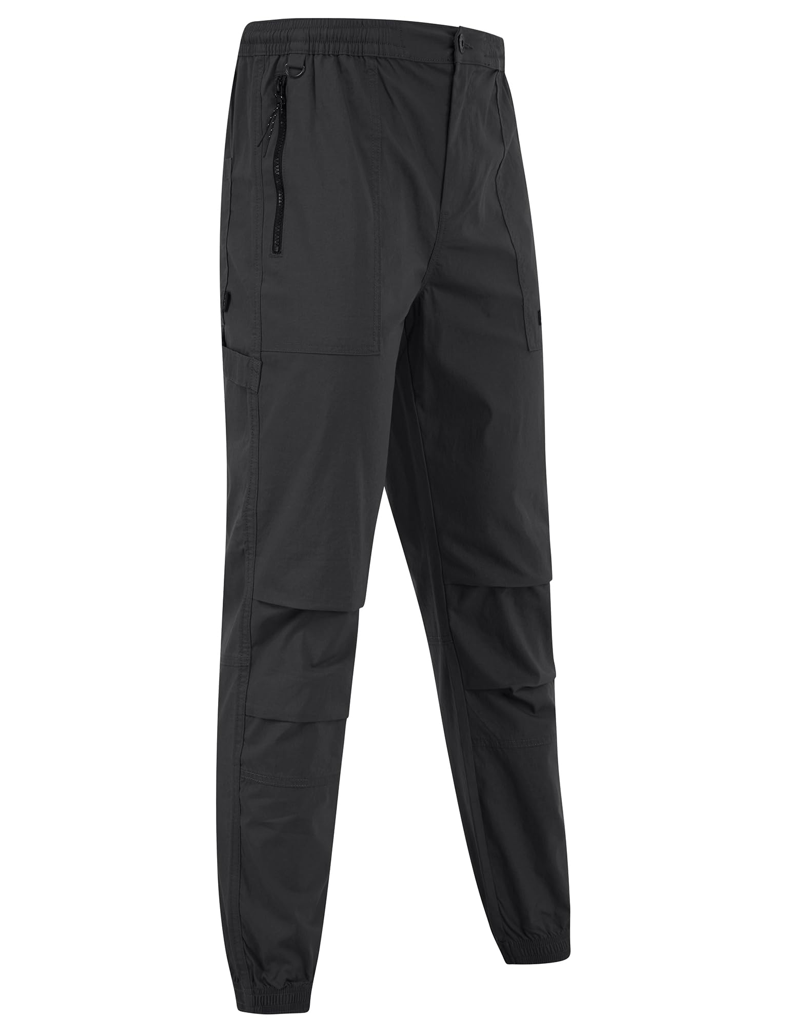 Tokyo Laundry Men's Asphalt Grey Kofi Stretch Cotton Blend Zip Pocket Cuffed Cargo Jogger Pants Large