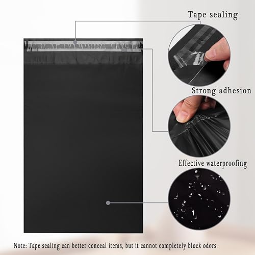 Miniatura 7 de Paquete de 200 bolsas de eliminación de almohadillas para incontinencia, bolsas de eliminación de pañales negras para adultos, 9.84 x 13.78