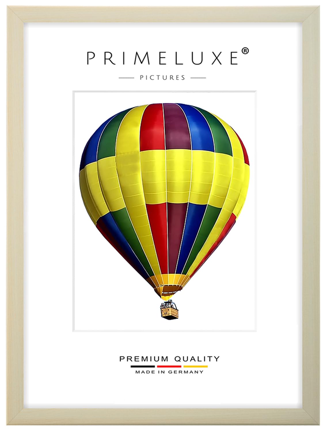 PrimeLuxe Marco de fotos de madera, 50 x 100 cm (tamaño de la imagen) en arce natural, color y tamaño a elegir, marco para pósteres, puzles, collage de fotos, fabricado en Alemania