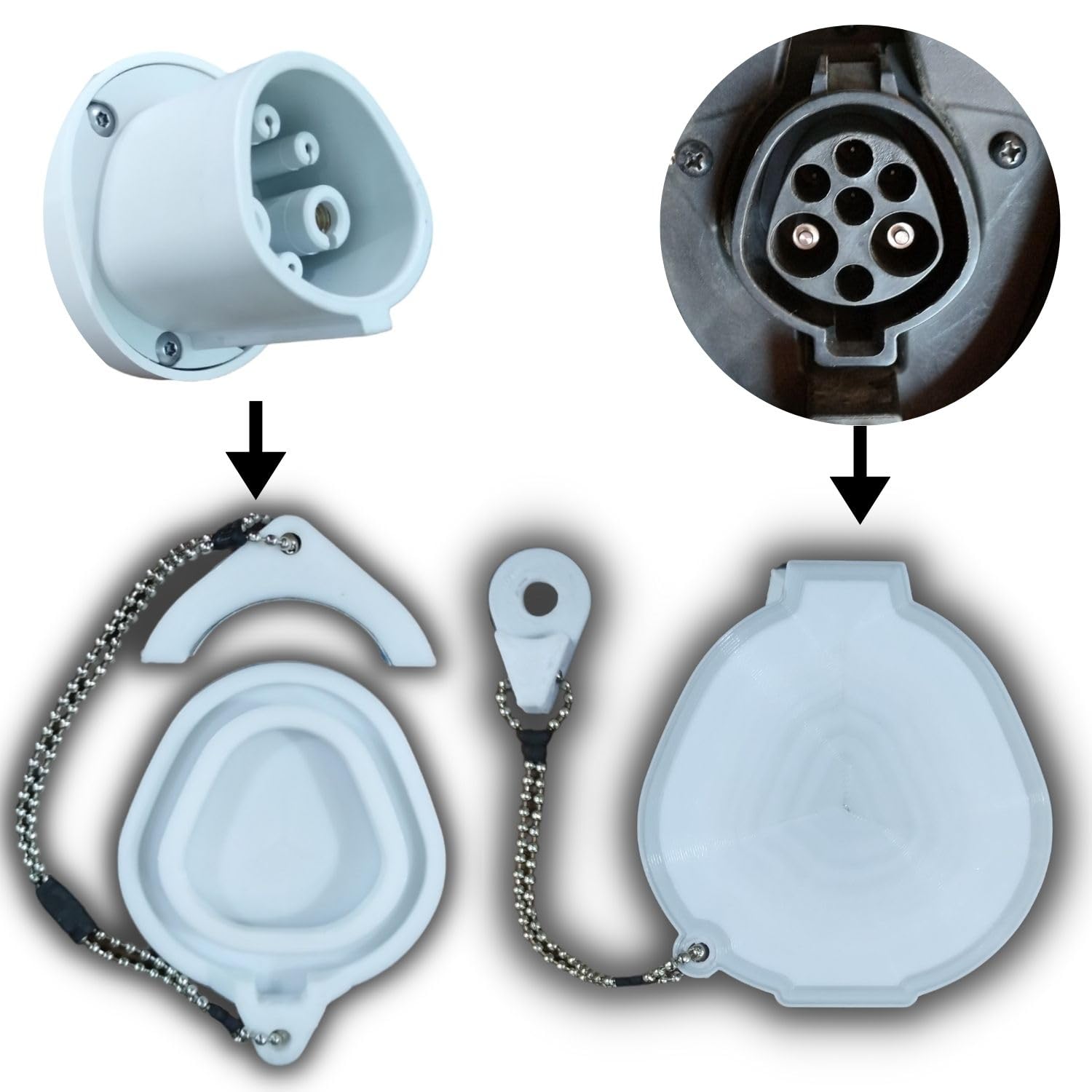 THIRD DIMENSION Ola X1 | Air | S1 | And S1 Pro Accessories For Gen1 & Gen2 Models (Charging Port Cover + Charging Gun Cap),Weatherproof, Dustproof, Waterproof, White)
