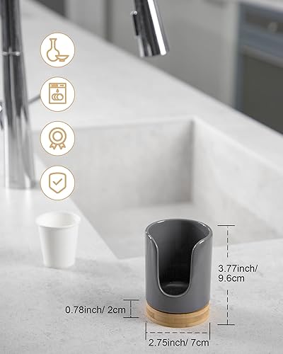 Miniatura 10 de Dispensador de tazas de baño de cerámica, soporte desechable de papel y plástico de 3 onzas, dispensador de tazas de enjuague bucal solo para baño,