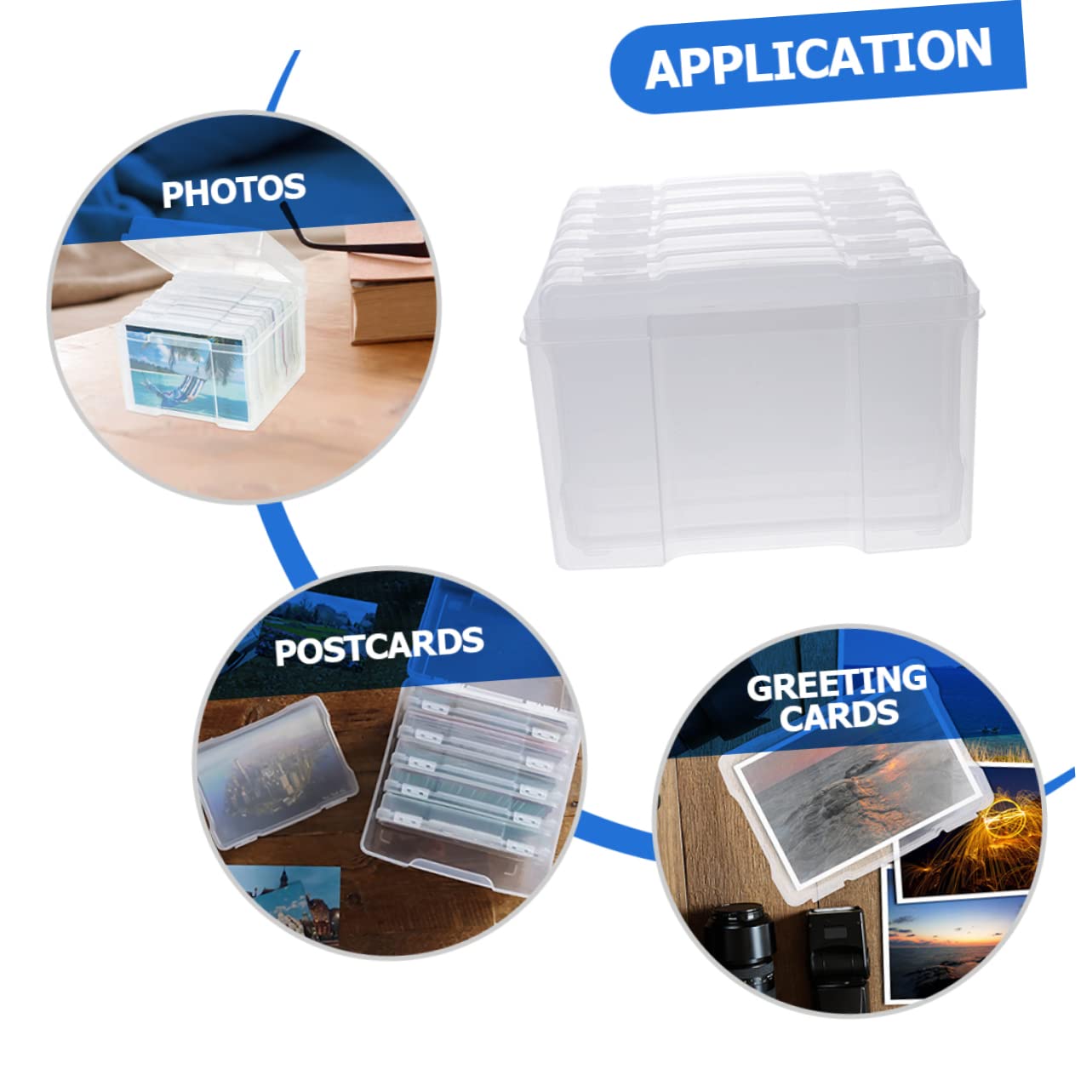 OSALADI Greeting Card Organizer Photo Boxes Storage Photo Keepers Durable Multi-Functional