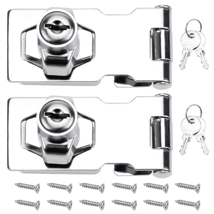 Lpraer 2 Hasp With Combination Lock Cabinet Lock Safety Hasp Padlock Lockable Door Lock Shed Lock Buckle Cabinet Lock Hasp Lock For Door Cabinets