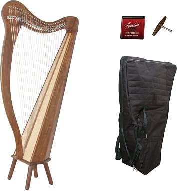 Roosebeck 29-String Mintrel Pedestal Harp w/Chelby Levers & Bag, 5 Panel