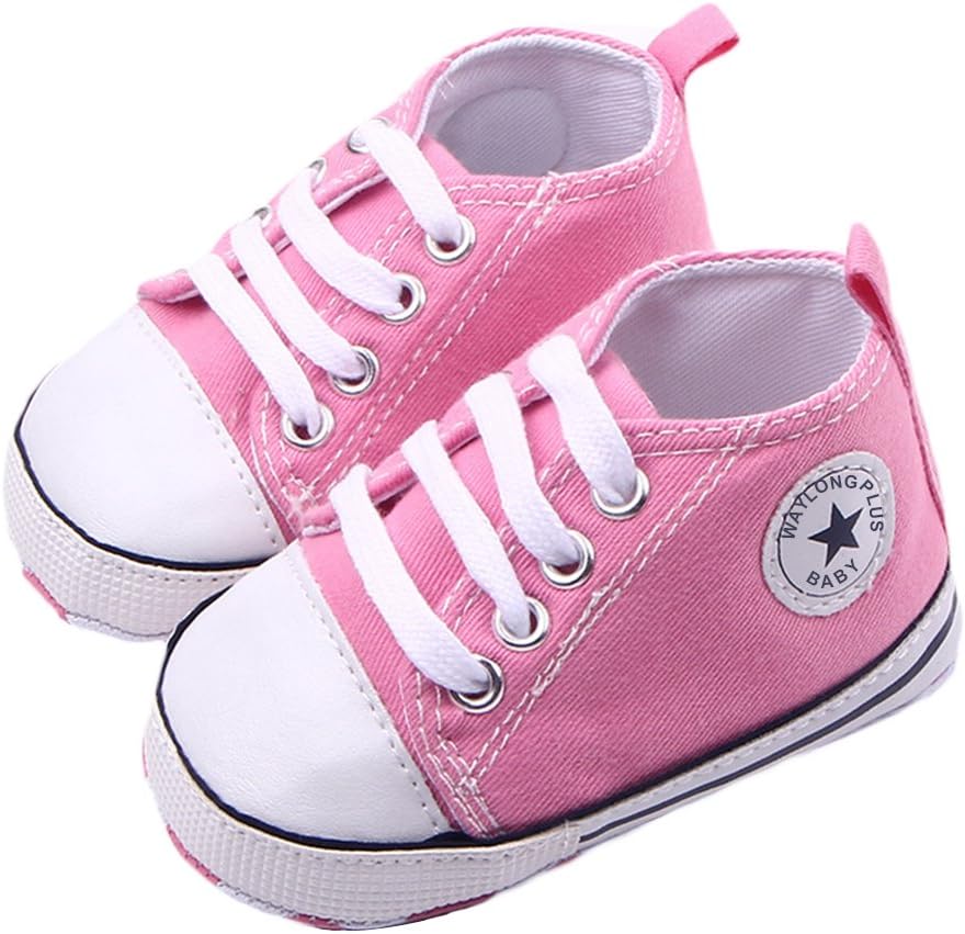 WAYLONGPLUS Infant Cute Canvas Sneaker Toddler Prewalker Anti-skid Soft Trainer Shoes