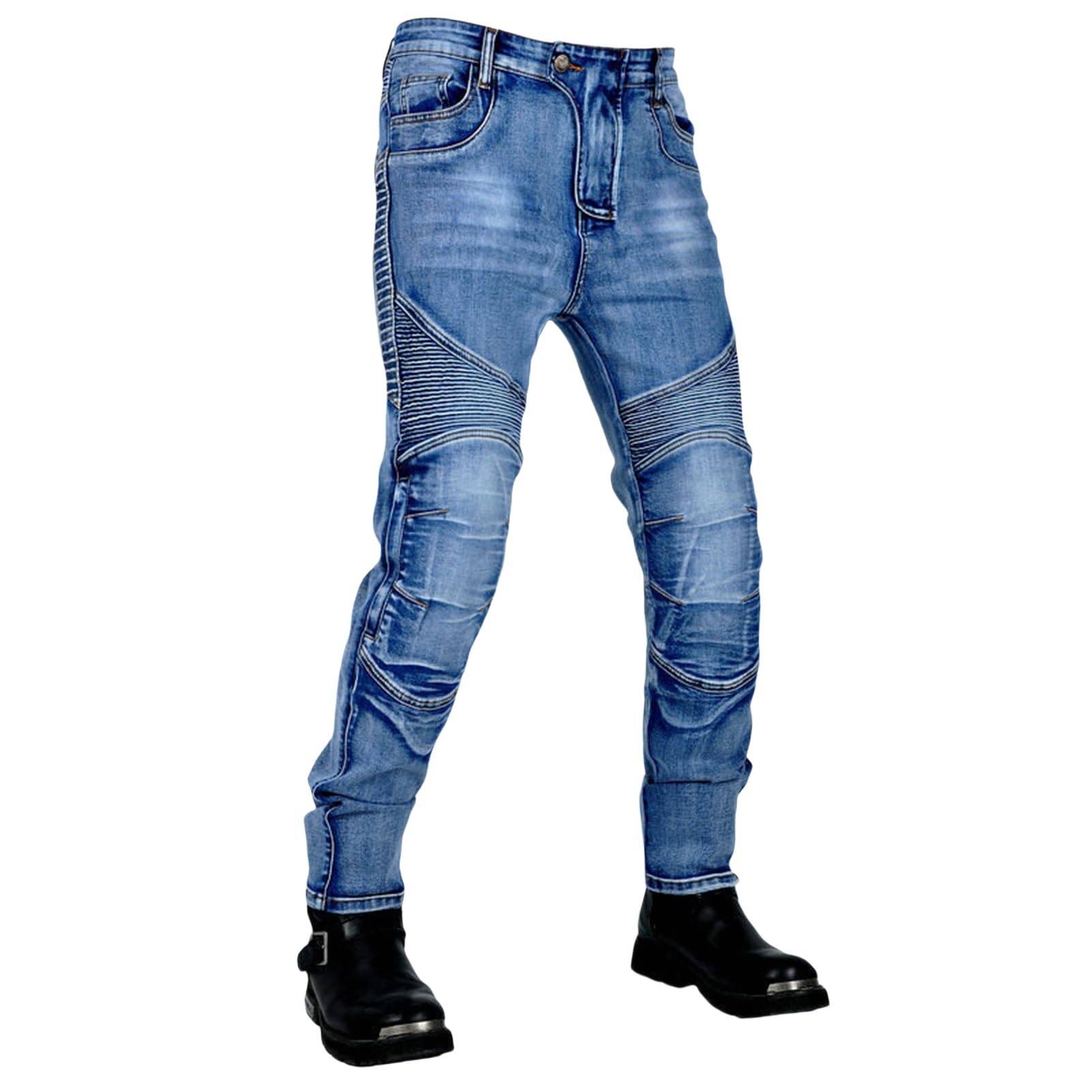 KAISUN Pantaloni Moto Uomo con Protezioni, Jeans da Uomo per Motociclismo, Abbigliamento Moto Uomo Elasticizzati Slim Fit, Professionali Traspiranti