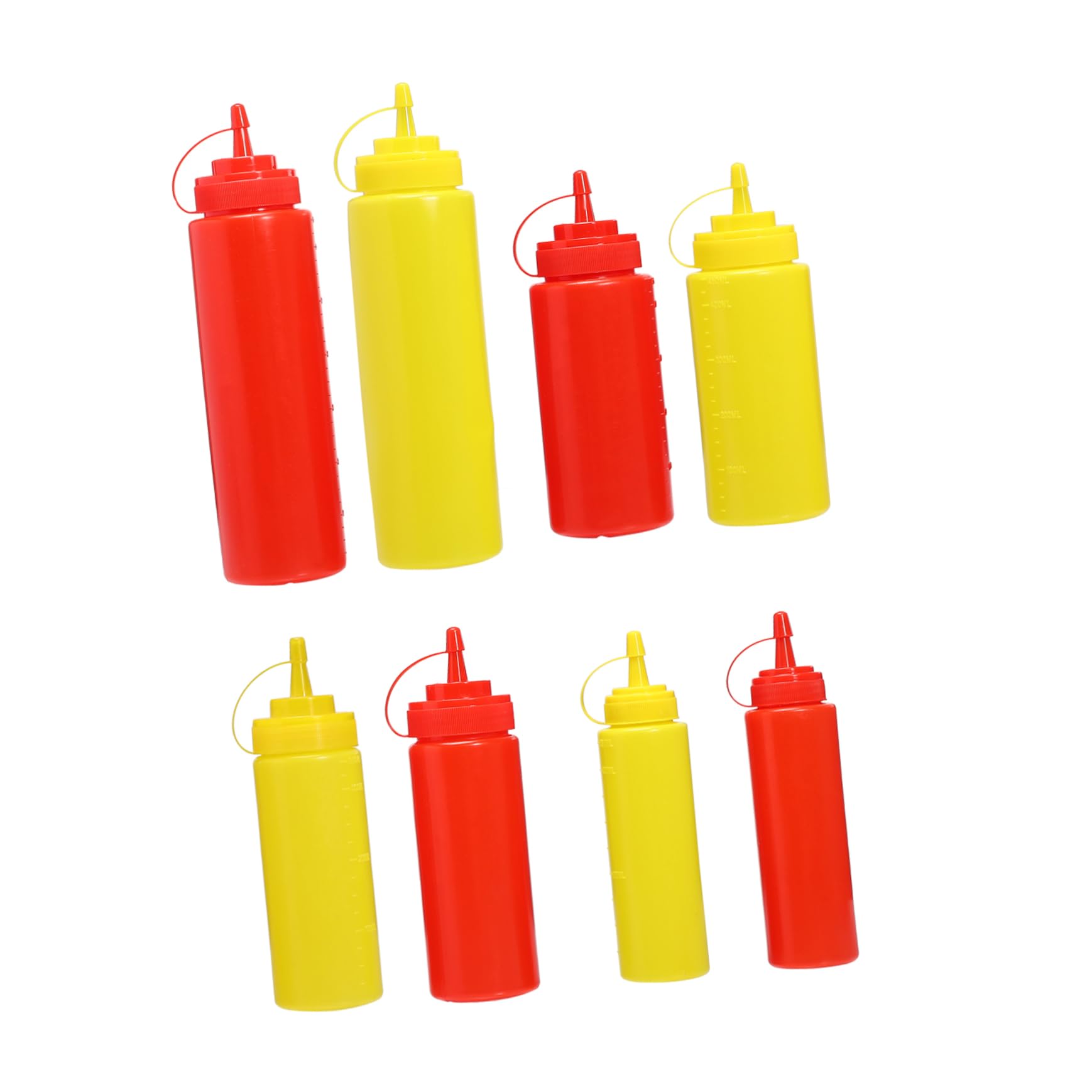MAGICLULU 8Pcs Ketchup Squeeze Bottles Practical Plastic Sauce Dispensers for Ketchup Mustard Salad Dressings Food Grade Leak