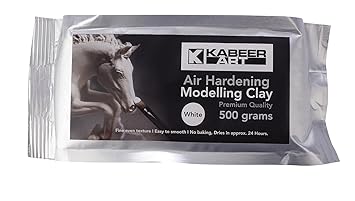 Kabeer Art Modelling Clay Air Hardening White 1 Pack 500 GMS Ideal Choice for Artists or Students.