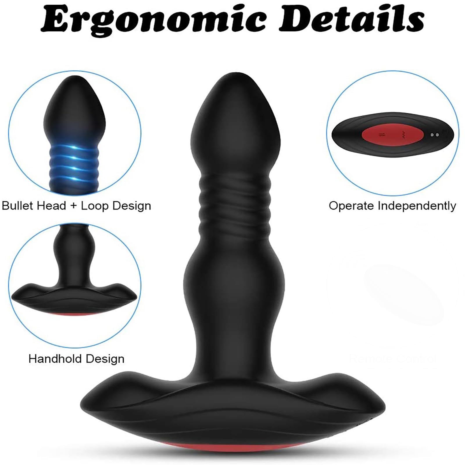BEISAR Prostate Massager Anal Vibrator Thrusting Vibrating 7 Modes with Cock Ring Anal Plug Anal Sex Toys P Spot Massager Male Sex Toys for Men Dildos Women Couples AI Sync Remote Control Anal Beads: Blacktt
