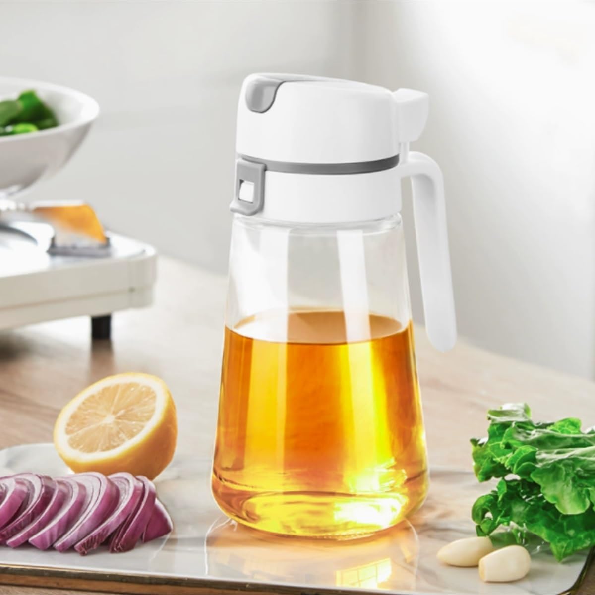 Aceitera Antigoteo Dispensador De Aceite Juego De 2 Botellas Dispensadoras De Aceite De Oliva, De Cristal Transparente, For Condimentos De Cocina Vinagrera Botella para Aceite